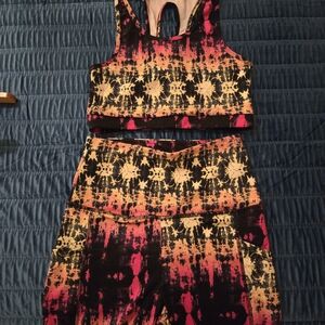 Vibrant Athletic Crop Top and Leggings Set, By Shosho, Size S